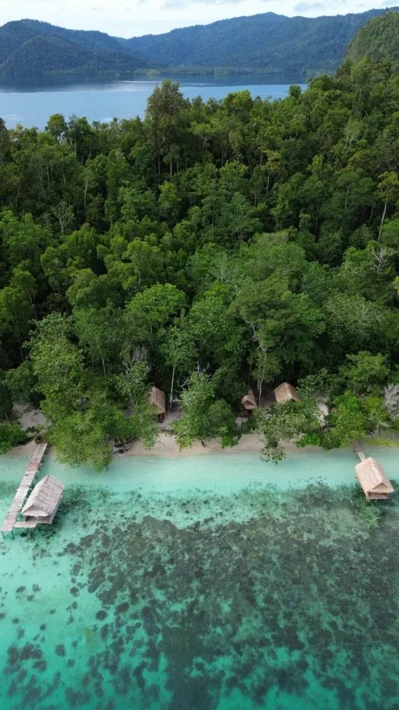 Aerial view of Batanta homestay.